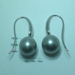 Honora Natural Gray Ming Pearls Dangling Silver Earring